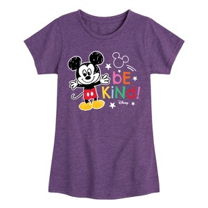 Girls' - Disney - Mickey Mouse Fitted Short Sleeve Graphic T-Shirt - 1 of 4