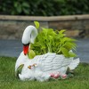 LuxenHome White Resin Swan Family Planter Multicolored - 4 of 4