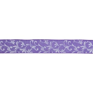 Northlight Purple Floral Wired Craft Ribbon 2.5" x 10 Yards - 1 of 3