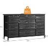 Wide Dresser with 10 Large Drawers for 55'' Long TV Stand with Power Outlet Entertainment Center, for Bedroom, Closet, Entryway, Sturdy Metal Frame - 3 of 4