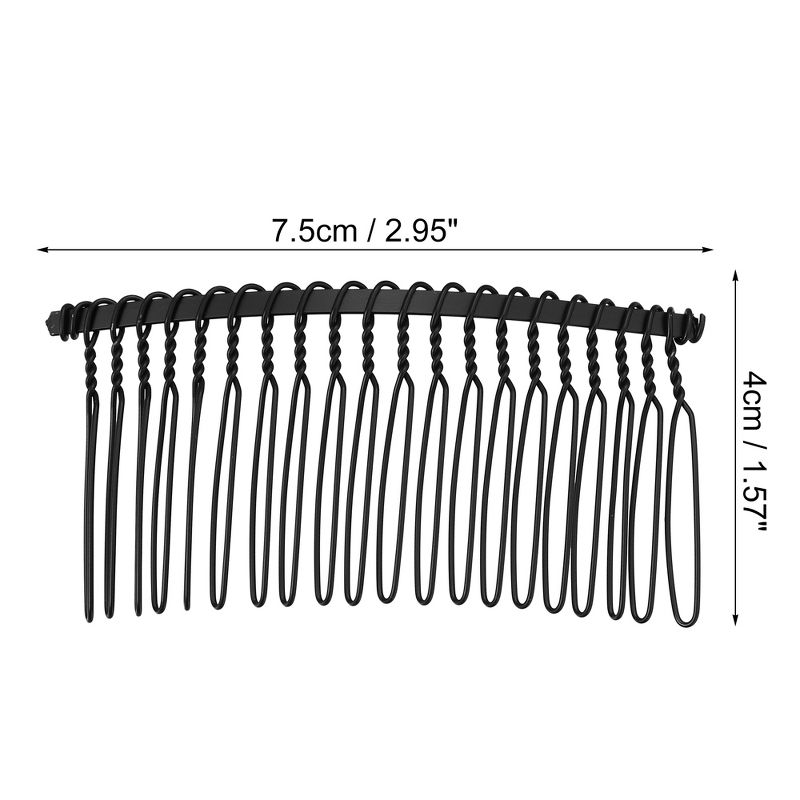 Unique Bargains No Slip Classic Hair Side Combs Accessories Metal 4 Pcs, 2 of 7