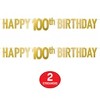 Beistle Gold Foil Happy "100th" Birthday Streamer, 7¾" x 5' 8", Pack of 2 - 3 of 4