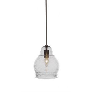 Toltec Lighting Palisade 1 - Light Pendant in  Brushed Nickel with 7.5" Clear Bubble Shade - 1 of 1