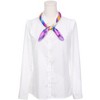 INSPIRE CHIC Women's Colorful Striped Satin Square Neck Scarves Neckerchief 1Pc - 2 of 4