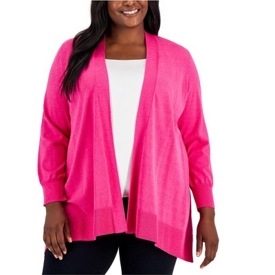 Kasper Womens Solid Cardigan Sweater