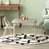 3-Piece Folding Square Table and Chair Set, Featuring a Portable Table and Chairs with Ssoft Pu Cushions. - 4 of 4