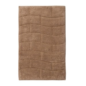 Knightsbridge Stylish And Comfortable All Season Traditional New Tile Design Cotton Bath Rug 20" X 30" Natural - 1 of 4