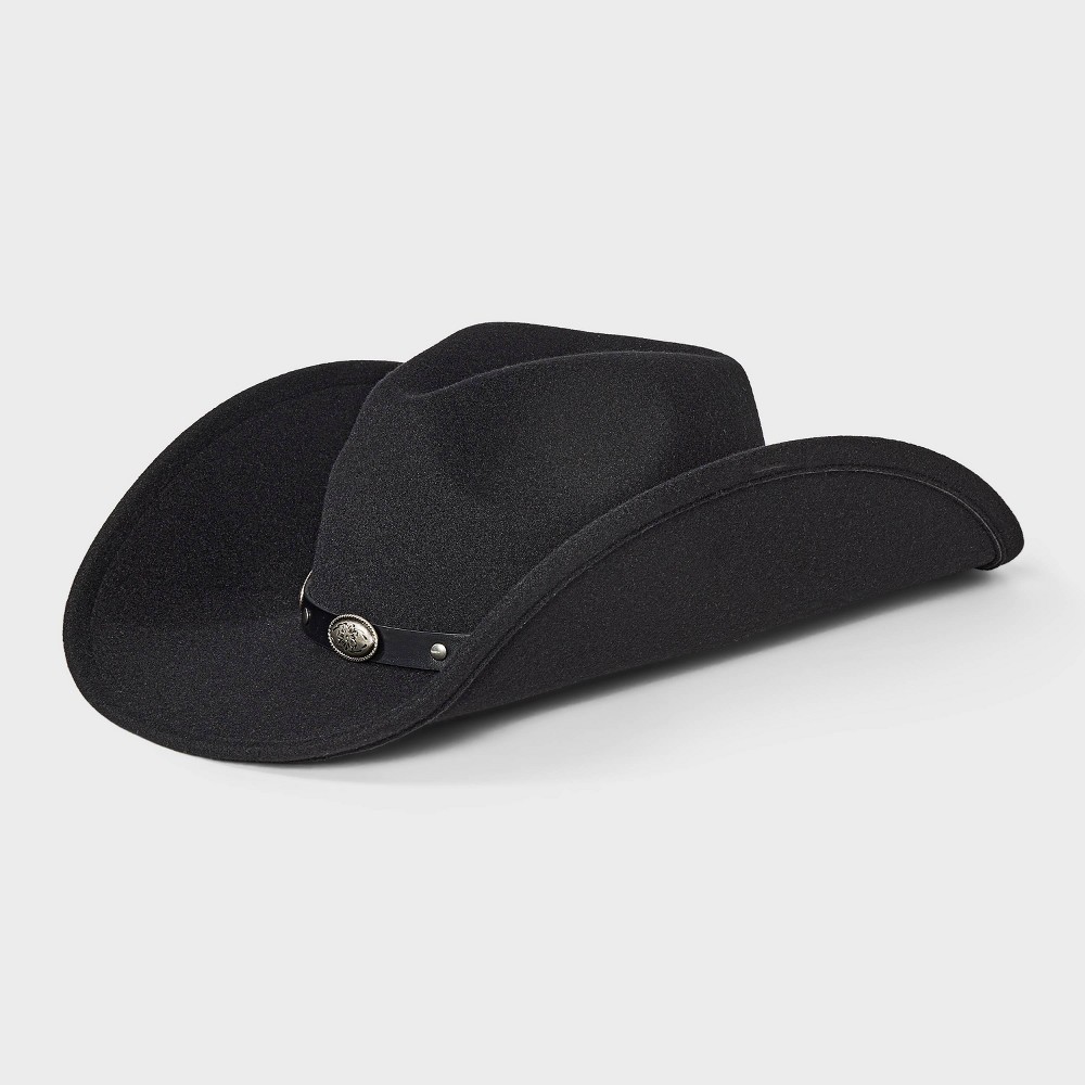Faux Felt Embellished Band Fedora Hat - Universal Thread™ Black S/M