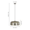 Rennnsan Zernira 20"W 1-Light Dome Industrial Dimmable Oversize Pendant in Brown - 3 of 4