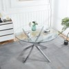 Glass Top Dining Table with Cross Metal Legs, Round/Square Kitchen Table for 4-6 - ModernLuxe - 2 of 4