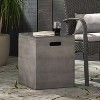 Langton Outdoor Concrete Side Table with Ceramic Top: No Assembly, Indoor/Outdoor Use - Christopher Knight Home - 3 of 4