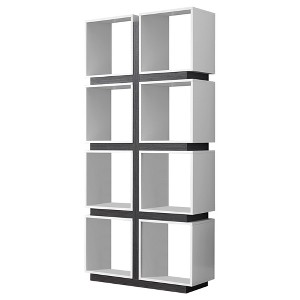 71" White Wood Eight Tier Cube Bookcase - 1 of 4