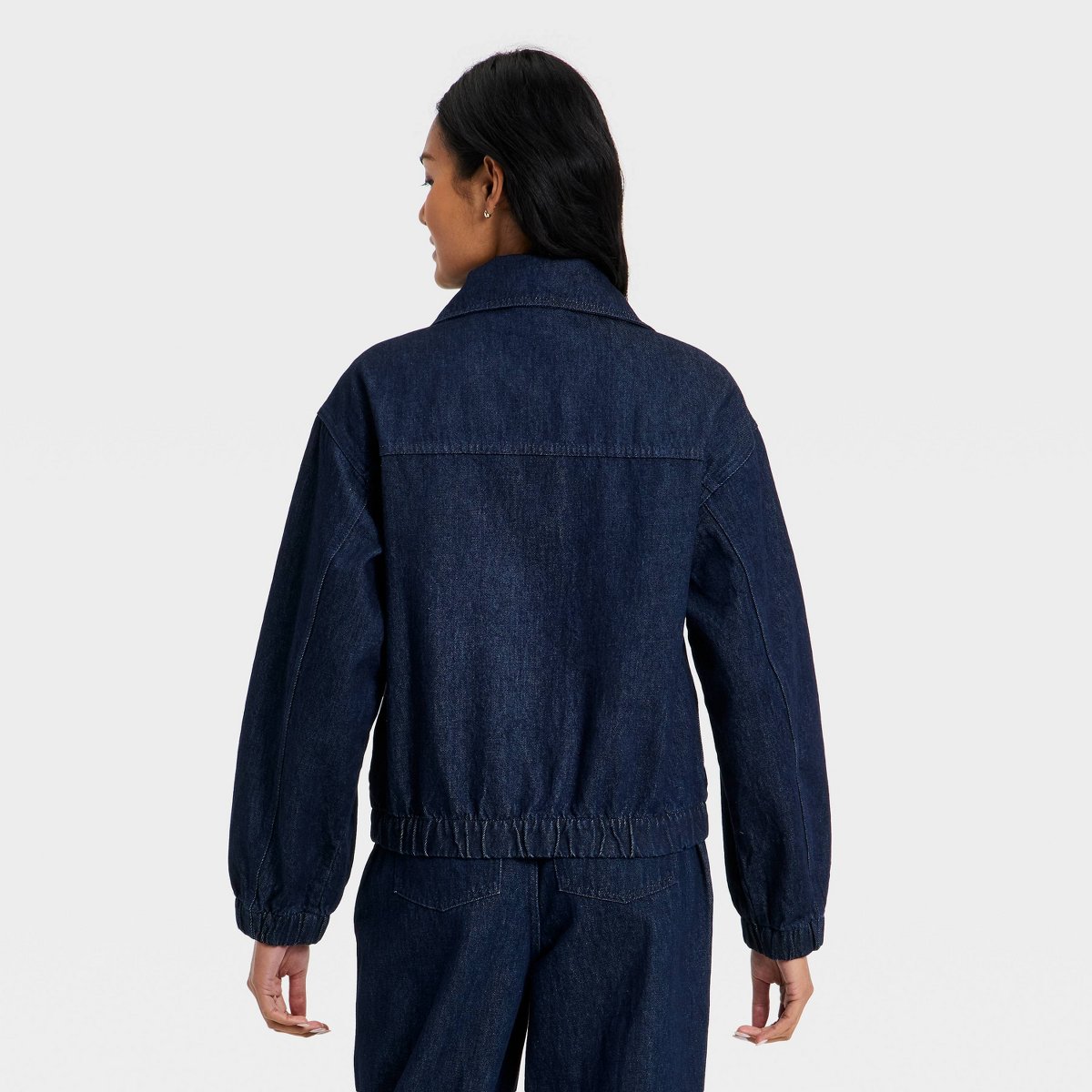Женские куртки A New Day Women's Denim Jacket - A New Day™ Indigo Dark Wash L — фото 2