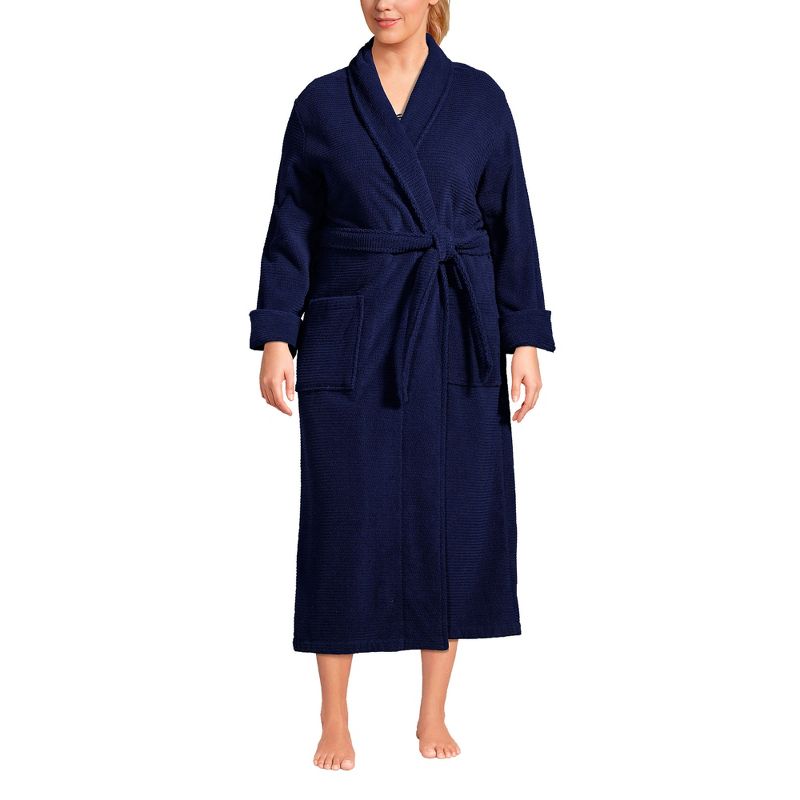 Lands' End Women's Cotton Terry Long Spa Bath Robe, 1 of 7