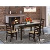 HomeStock 5-Piece Rectangle Cappuccino Finish Solid Wood Top Dining table with 4 Chairs - 2 of 4