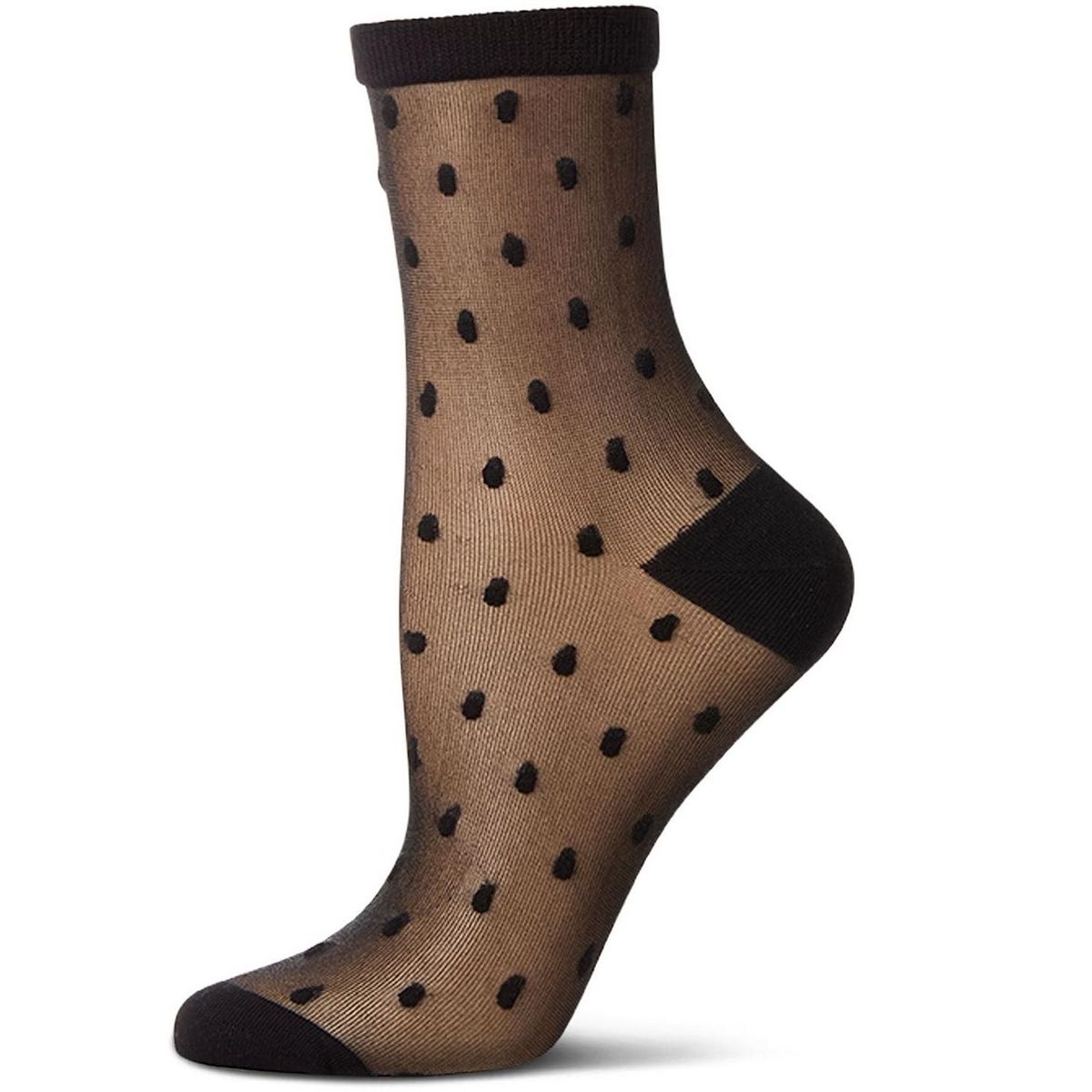 Memoi Women's Sheer-All-Over Polka Dot Ankle Sock