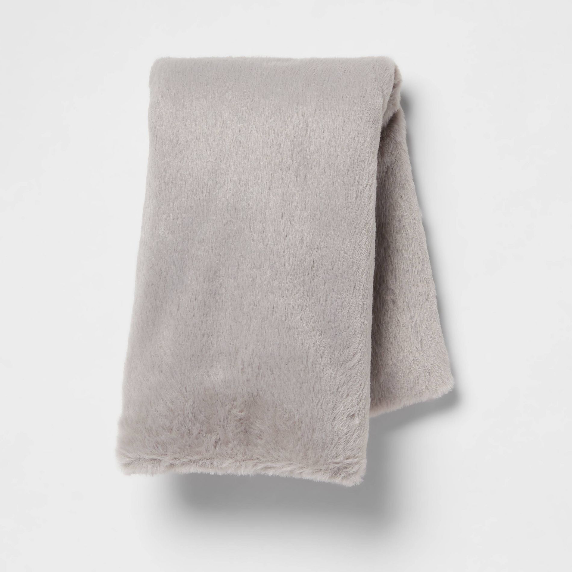 Plush Body Pillow Cover Gray - Room Essentials™: Faux Fur, Zipper Closure, Machine Washable
