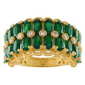 Designs By Gioelli 14K Gold Over Sterling Silver Green Chalcedony Ring - 1 of 3
