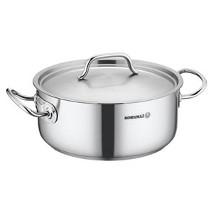 Korkmaz Gastro Proline 4.5 Liter Stainless Steel Low Casserole with Lid in Silver - 1 of 4