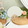 Unique Bargains Portable Double-Sided Short Handle Round Xuan Paper Plover Folding Fan 1 Pc - 4 of 4
