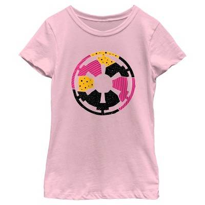 Girl's Star Wars Retro Galactic Empire Logo T-shirt - Light Pink - X ...