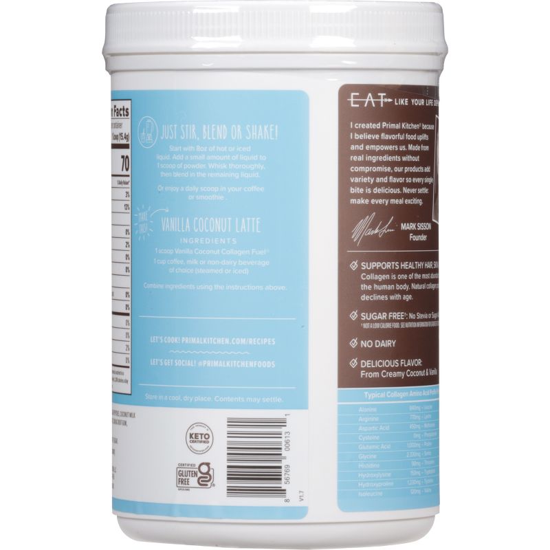 Primal Kitchen Collagen Fuel Supplement Powder - Vanilla Coconut - 13.05oz, 5 of 16