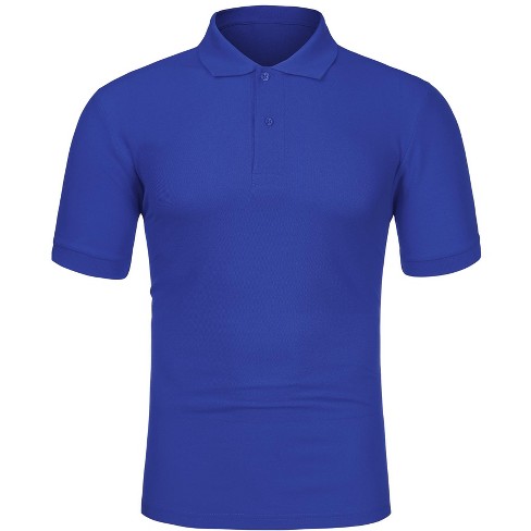 New Mens Plain Polo Shirt Tipping Collar Short Sleeve Pique T Shirt Summer  Top