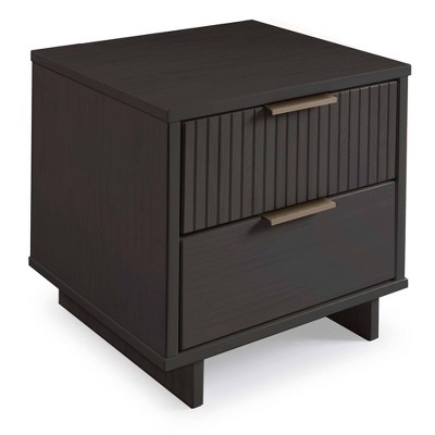 Granville Dark Gray Pine 2-Drawer Nightstands Set of 2