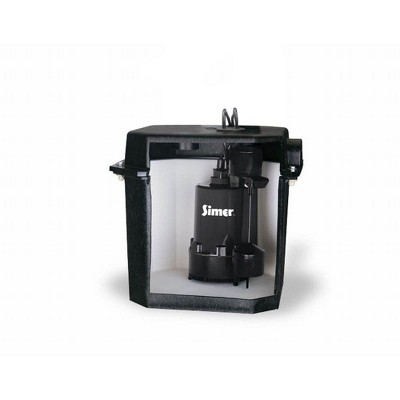 Simer 2925B-02 Self Contained Above Floor Under Sink Laundry Sink Sump Pump