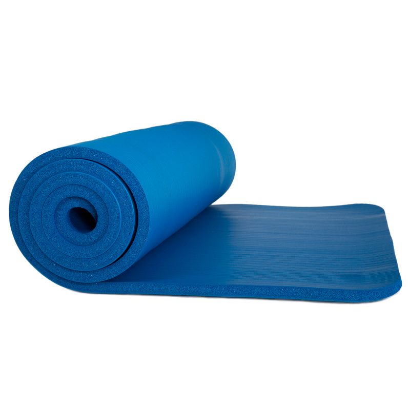 Extra Thick Yoga Mat- Non Slip Comfort Foam, Durable Exercise Mat For Fitness, Pilates and Workout With Carrying Strap By Leisure Sports (Blue), 5 of 8
