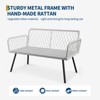 Wicker Outdoor Furniture Set, 4-Piece Patio Sectional Sofa with Handmade Rattan and Metal Frame, Conversation Couch Set with Coffee Table & Ottoman - 3 of 4
