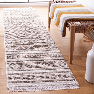 Augustine Boho-Mod Taupe/Ivory Flat Woven Area Rug