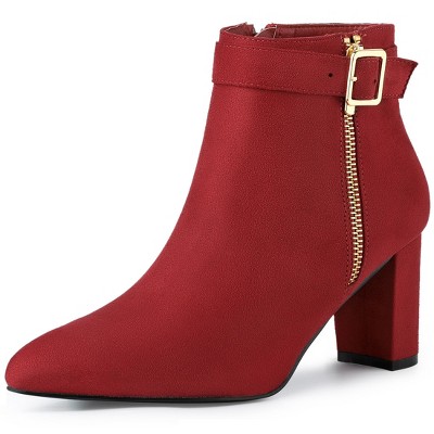 ankle red boots