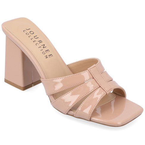 Journee Collection Womens Ellington Inset Covered Block Heel Slip