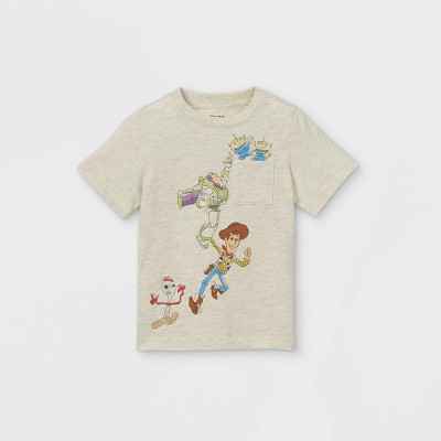 Image of Toddler Boys' Toy Story Short Sleeve Pocket T-Shirt - Yellow 12M