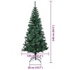 vidaXL Artificial Pre-lit Christmas Tree Green 94.5" PVC and Metal - 4 of 4