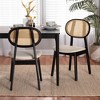 Baxton Studio 2pc Darrion Fabric and Wood Dining Chairs Cream/Black/Light Brown: Polyester Upholstery, Rubberwood Frame - 3 of 4