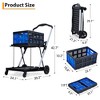 Black Collapsible Foldable Portable Shopping Cart with Wheels, Removable Storage Crate, Storage Cart for Home, Groceries, Supermarket - 4 of 4