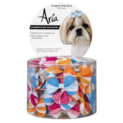 Aria Grosgrain Stripe Dog Bows Canister 100 pieces