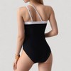 Anna-Kaci Women's One Shoulder One Piece Swimsuit with Asymmetrical Neckline and Contrast Trim Design - 4 of 4