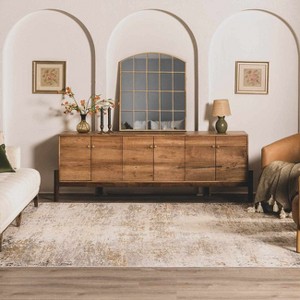 Hauteloom Barrackville Luxury Fringed Faux Silk Rug - 1 of 4