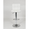 Roundhill Furniture Swivel Elegant PU Leather Modern Adjustable Hydraulic Barstools, White, Set of 2 - 4 of 4