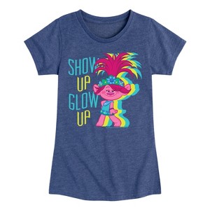 Girls' - Trolls - Show Up Glow Up Poppy Fitted Short Sleeve Graphic T-Shirt - 1 of 4