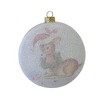 Bethany Lowe 4.0 Inch Brights Christmas Deer Glass Disk Christmas Cardinal Wreath Tree Ornaments - 3 of 3