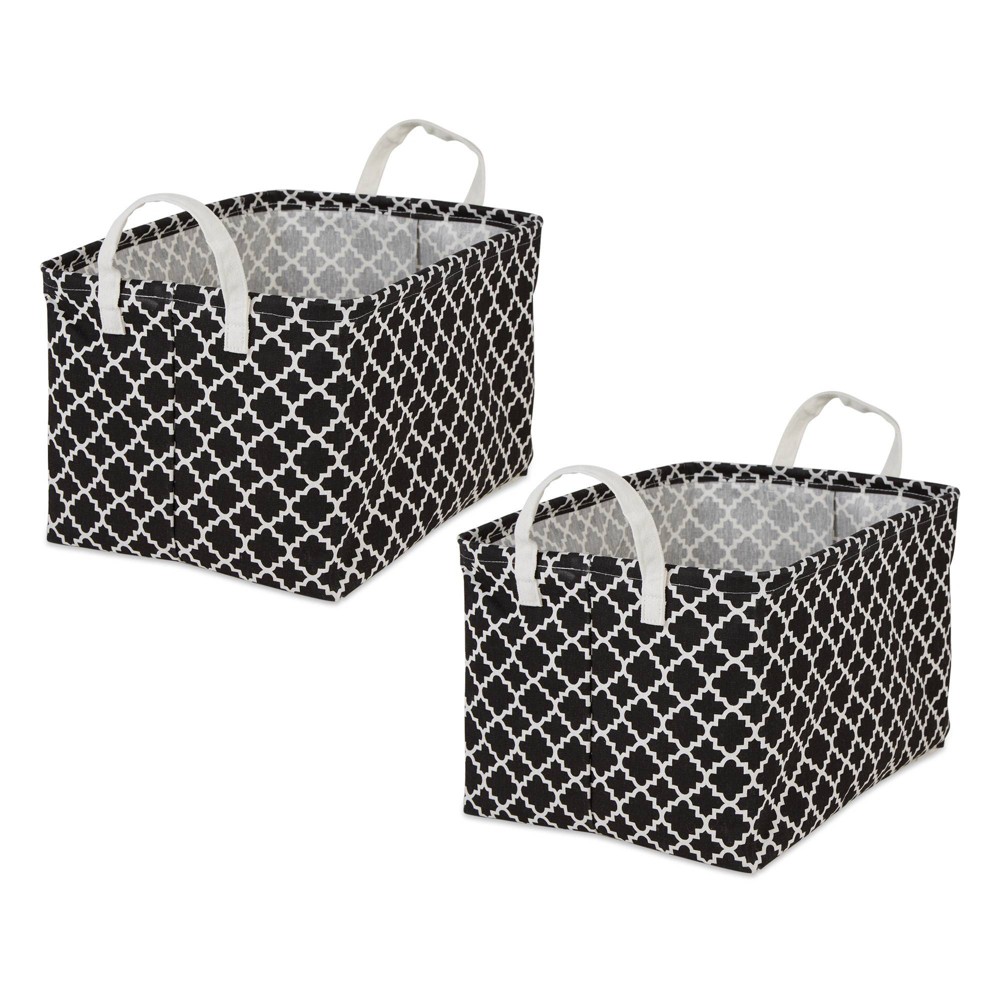 Photos - Laundry Basket / Hamper Design Imports Set of 2 Rectangle XL 12.5 x 17.5 x 10.5 Pe Coated Cotton P