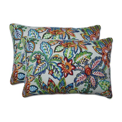 2pk 25" Outdoor Floor Pillow Set Copeland Fiesta Blue - Pillow Perfect