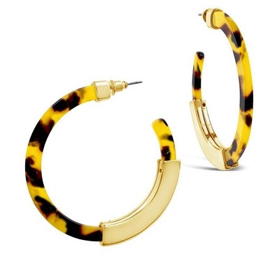 SHINE by Sterling Forever 2" Resin Bar Hoop Earrings