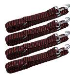 Unique Bargains Rubber Tensioner Motorcycle Bicycle Lashing Strap Luggage Rope w/Hook Red 4 Pcs