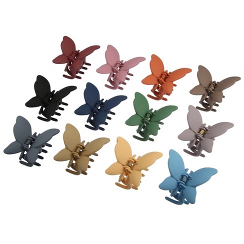 Unique Bargains 12 Pcs Butterfly Claw Clip Hair Clips Hair Accessories for Women Multicolor - image 1 of 4