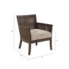 NicBex Accent Chair Cane Armchair Upholstery Arm Chair Lounge Chair Reading Chair Comfy Chair for Living Room, Tan+Espresso - 4 of 4